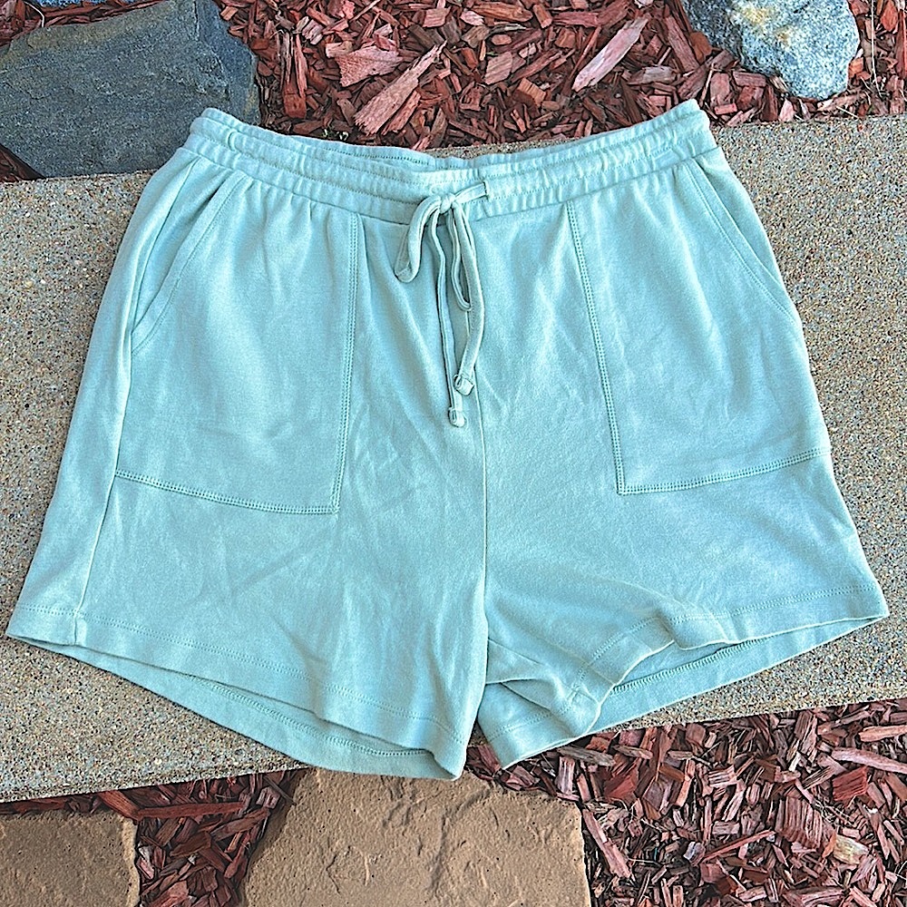 Zenana Ladies XL Cotton knit light sage drawstring shorts
